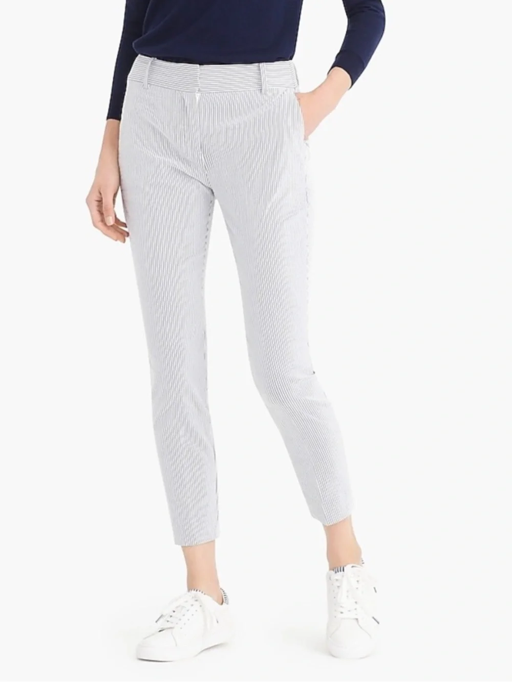 J. Crew Cameron Slim Crop Pant in Stretch Seersucker - Size 16